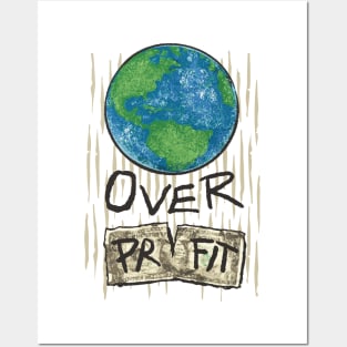 Planet Over Profit Earth Day 2024 Environmental Awareness Posters and Art